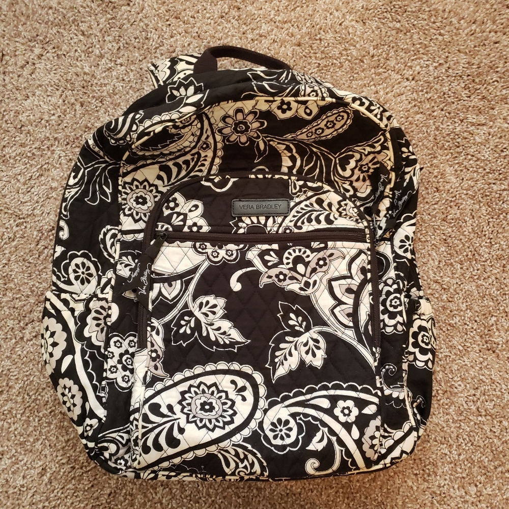 Used Vera Bradley Midnight Paisley Campus Backpack